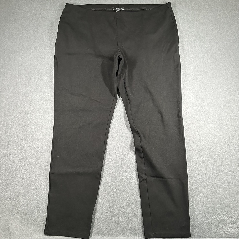 Eileen Fisher Pants Womens‎ XL Black Ponte Slim Pull On Elastic Waist Stretch